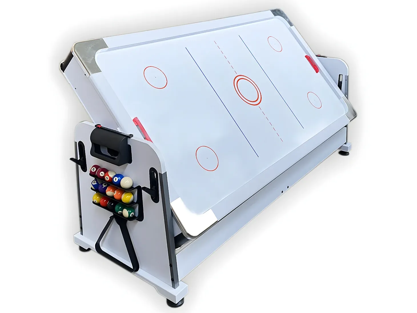 Mesa de bilhar 7 pés multijogo azul air hockey + ping pong - Stark White