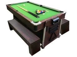 Mesa de bilhar 7 pés multijogo verde air hockey + ping pong - Stark com Bancos