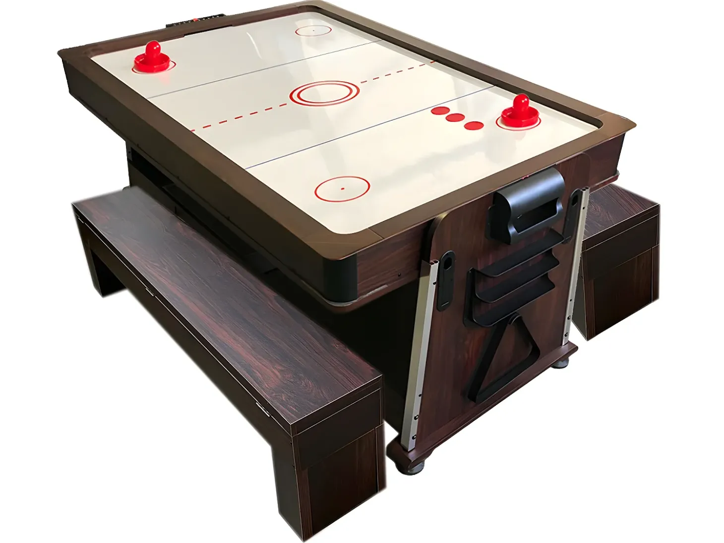 Mesa de bilhar 7 pés multijogo verde air hockey + ping pong - Stark com Bancos
