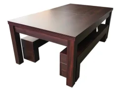 Mesa de bilhar 7 pés verde conversível en mesa com bancos – Zefiro