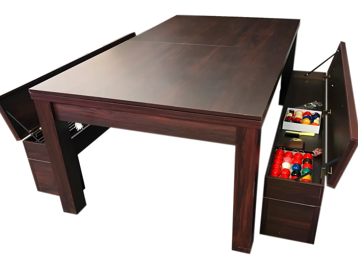 Mesa de bilhar 7 pés Vermelho conversível en mesa com bancos – Etna