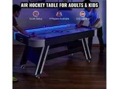 Mesa de bilhar, SucceBuy Mesa de Air Hockey de 183 cm com placar LED, discos e empurradores incluídos
