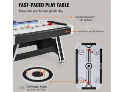 Mesa de bilhar, SucceBuy Mesa de Air Hockey de 183 cm com placar LED, discos e empurradores incluídos