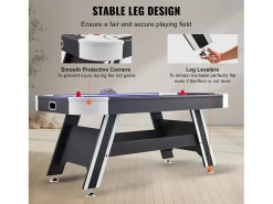 Mesa de bilhar, SucceBuy Mesa de Air Hockey de 183 cm com placar LED, discos e empurradores incluídos