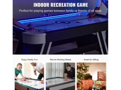 Mesa de bilhar, SucceBuy Mesa de Air Hockey de 183 cm com placar LED, discos e empurradores incluídos