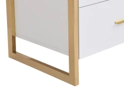Mesa de cabeceira 2 gavetas MDF lacado a branco e dourado - OMBRELIA de Pascal Morabito