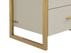 Mesa de cabeceira 2 gavetas MDF bege e dourado - OMBRELIA de Pascal Morabito