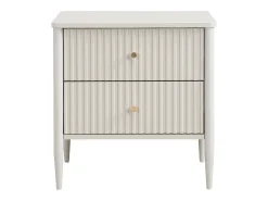 Mesa de cabeceira 2 gavetas MDF bege e dourado - CALITARO