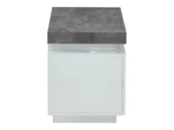Mesa de cabeceira 2 gavetas em MDF lacado branco e cinza cimento - HALO II