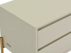 Mesa de cabeceira 2 gavetas MDF e metal bege e dourado - KORASA de Pascal Morabito