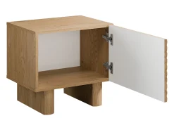 Mesa de cabeceira 1 porta em MDF cor natural - LUDIMA