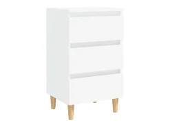 Mesa de cabeceira c/ pernas em madeira maciça 40x35x69cm branco