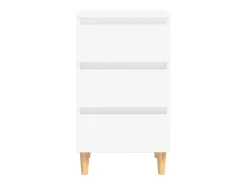 Mesa de cabeceira c/ pernas em madeira maciça 40x35x69cm branco