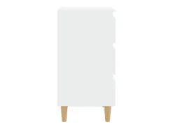 Mesa de cabeceira c/ pernas em madeira maciça 40x35x69cm branco