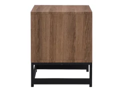 Mesa de cabeceira CARATANA com 1 gaveta e 1 prateleira aberta em MDF e aço, acabamento natural e preto -