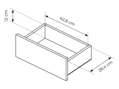 Mesa de cabeceira, carvalho cremona, 63,2 x 50,5 x 38,1 cm