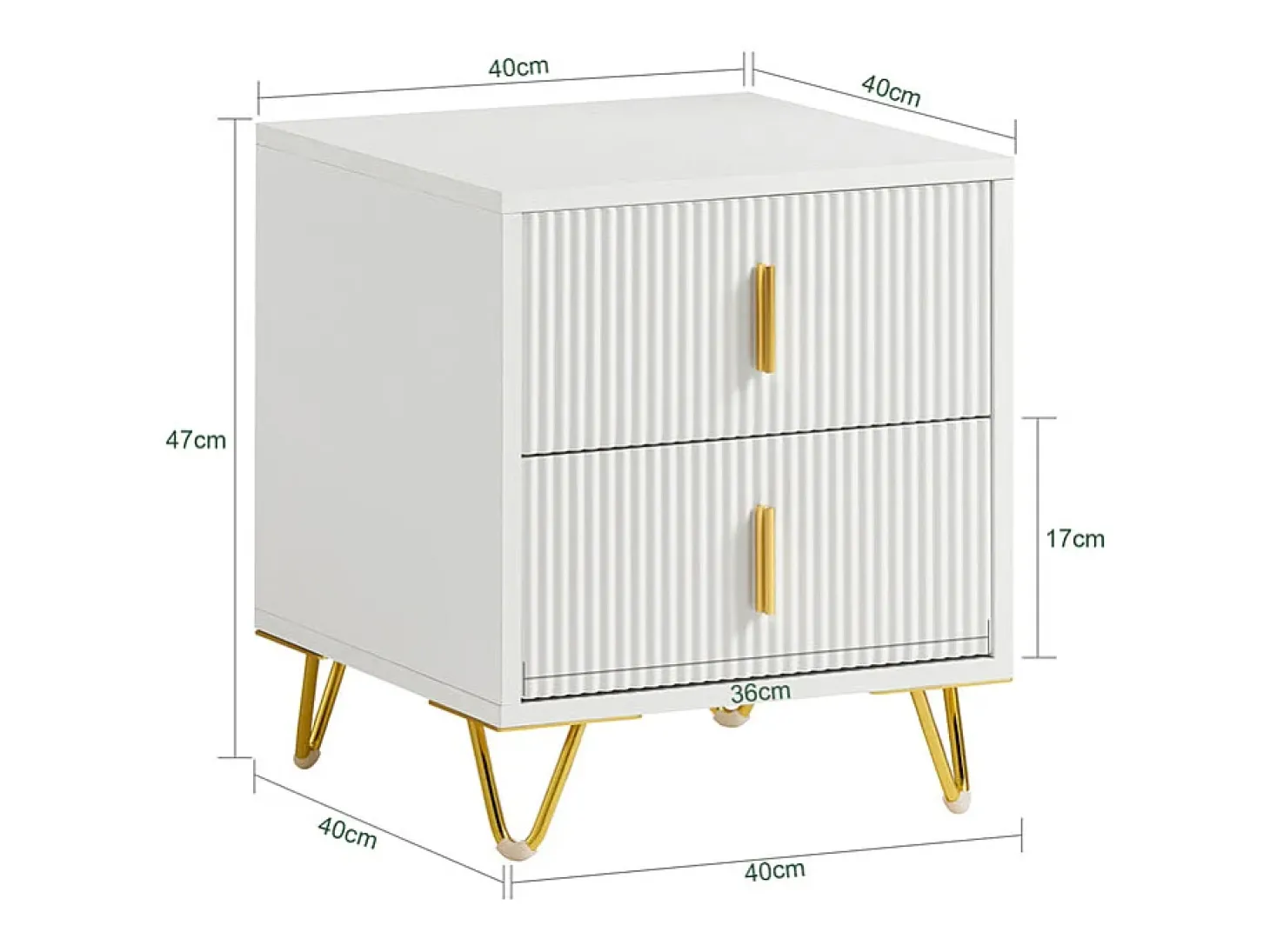 Mesa de cabeceira com 2 gavetas FBT115-W