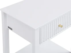 Mesa de cabeceira com 1 gaveta e 1 prateleira em MDF branco - NIRIVA