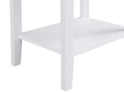 Mesa de cabeceira com 1 gaveta e 1 prateleira em MDF branco - NIRIVA