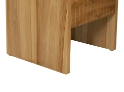 Mesa de cabeceira com 1 gaveta e 1 nicho em madeira de teca cor natural - REVUKA