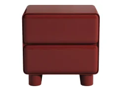mesa de cabeceira com 2 gavetas mdf bordô lacado - AUNELA