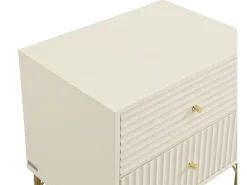 Mesa de cabeceira com 2 gavetas em cor bege - LOUREO