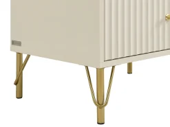 Mesa de cabeceira com 2 gavetas em cor bege - LOUREO