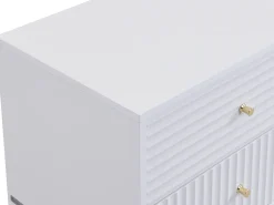 Mesa de cabeceira com 2 gavetas, cor branca - LOUREO