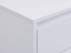 Mesa de cabeceira com 2 gavetas em MDF e metal lacado a branco e dourado - KORASA