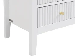 Mesa de cabeceira com 2 gavetas e 1 prateleira em MDF branco - NIRIVA