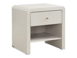 Mesa de cabeceira com 1 gaveta e 1 nicho MDF bege e dourado - MIRENALO