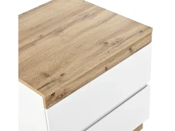 Mesa de cabeceira com 2 gavetas - estilo escandinavo - Branco