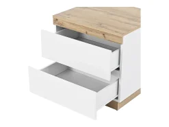 Mesa de cabeceira com 2 gavetas - estilo escandinavo - Branco