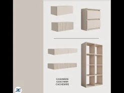 Mesa de cabeceira com duas gavetas – 45 × 36 × 36 cm – cor: Caxemira