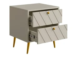 Mesa de cabeceira com duas gavetas em bege - TEODA por Pascal MORABITO