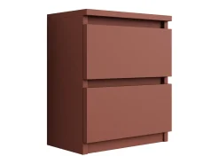 Mesa de cabeceira com duas gavetas – 45 × 36 × 36 cm – cor: Tijolo