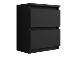 Mesa de cabeceira com duas gavetas – 45 × 36 × 36 cm – cor: Preto