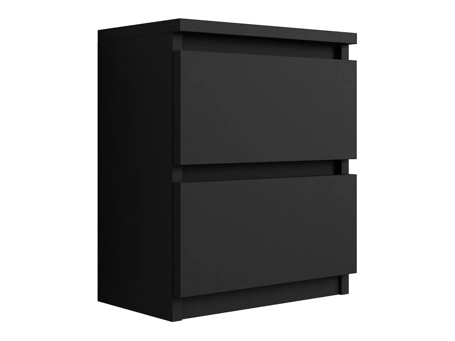Mesa de cabeceira com duas gavetas – 45 × 36 × 36 cm – cor: Preto