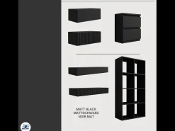 Mesa de cabeceira com duas gavetas – 45 × 36 × 36 cm – cor: Preto