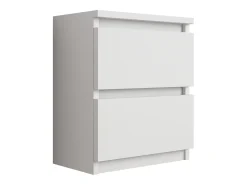 Mesa de cabeceira com duas gavetas – 45 × 36 × 36 cm – cor: Branco