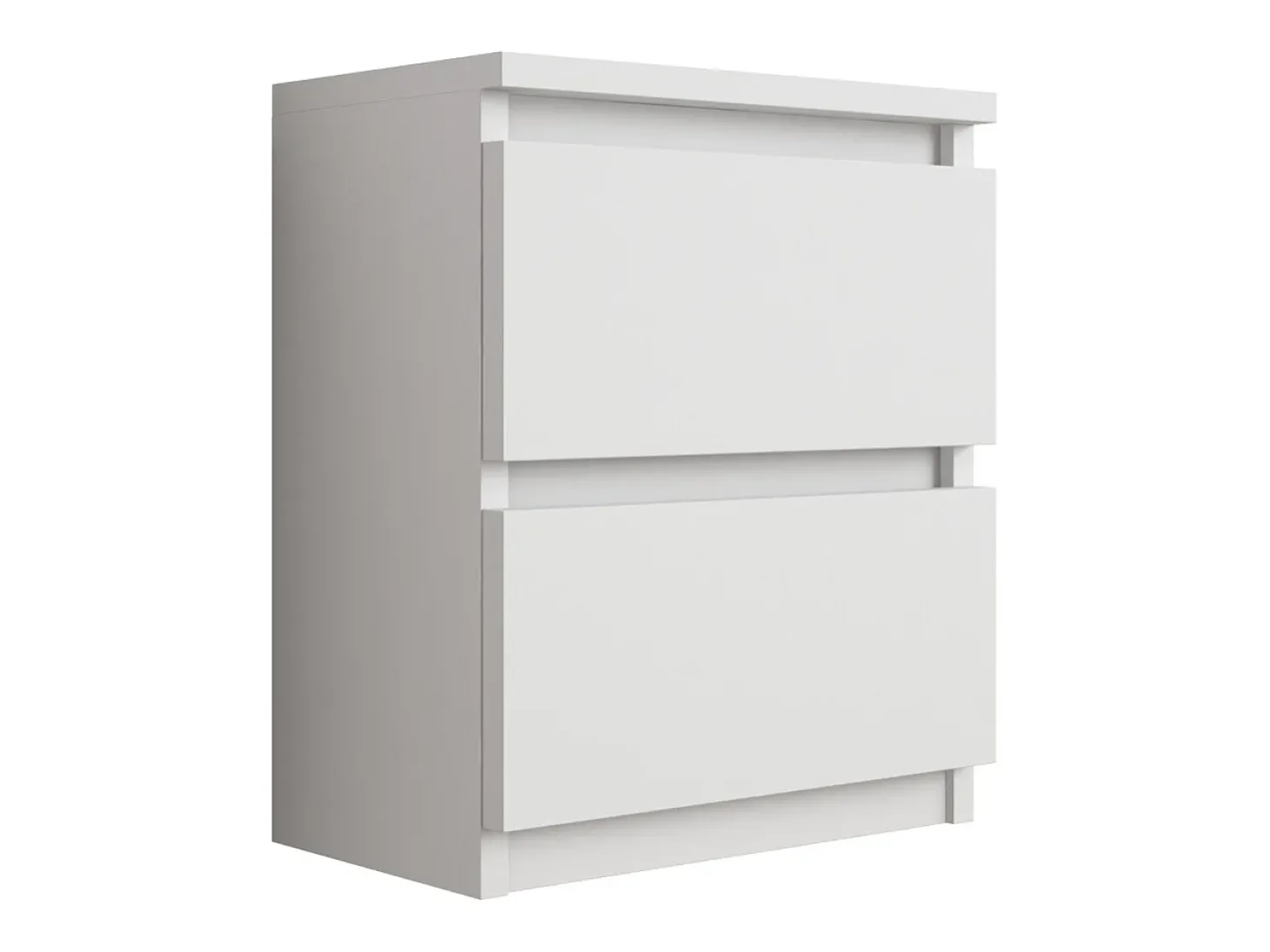 Mesa de cabeceira com duas gavetas – 45 × 36 × 36 cm – cor: Branco