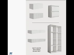 Mesa de cabeceira com duas gavetas – 45 × 36 × 36 cm – cor: Branco