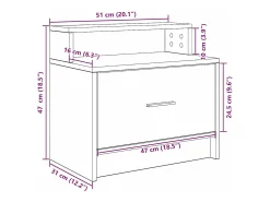 Mesa de cabeceira com gaveta 51x31x47 cm branco