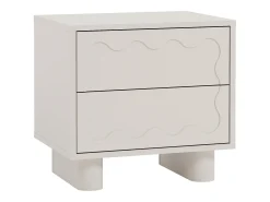 Mesa de cabeceira conjunto de 2 com 2 gavetas em mdf bege - ANEZA