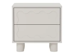 Mesa de cabeceira conjunto de 2 com 2 gavetas em mdf bege - ANEZA
