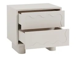 Mesa de cabeceira conjunto de 2 com 2 gavetas em mdf bege - ANEZA