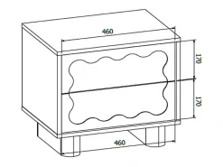 Mesa de cabeceira conjunto de 2 com 2 gavetas em mdf bege - ANEZA