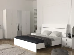 Mesa de cabeceira, conjunto de 2 com 2 gavetas, branca - CADEBA