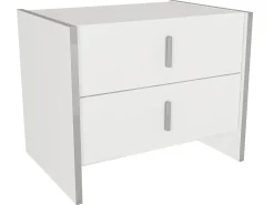Mesa de cabeceira, conjunto de 2 com 2 gavetas, branca - CADEBA