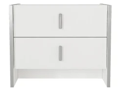 Mesa de cabeceira, conjunto de 2 com 2 gavetas, branca - CADEBA
